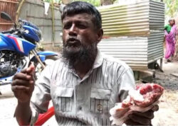 বোচাগঞ্জে কাঁচা মাংস খেকো আদিম মানুষ ইদু মোহাম্মদ